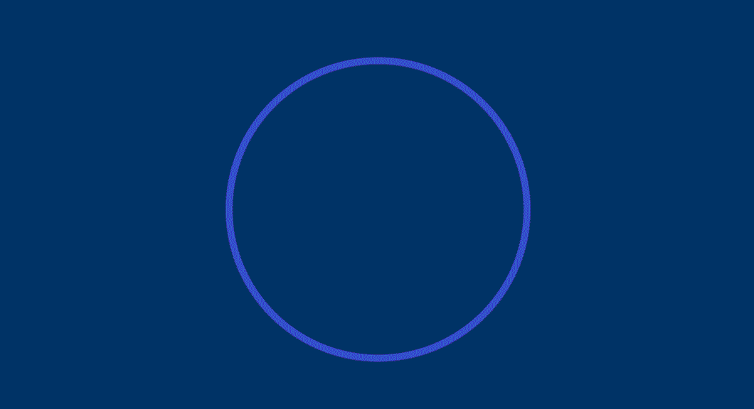 Motion graphics design of merging circles for technology finance brand First Circle