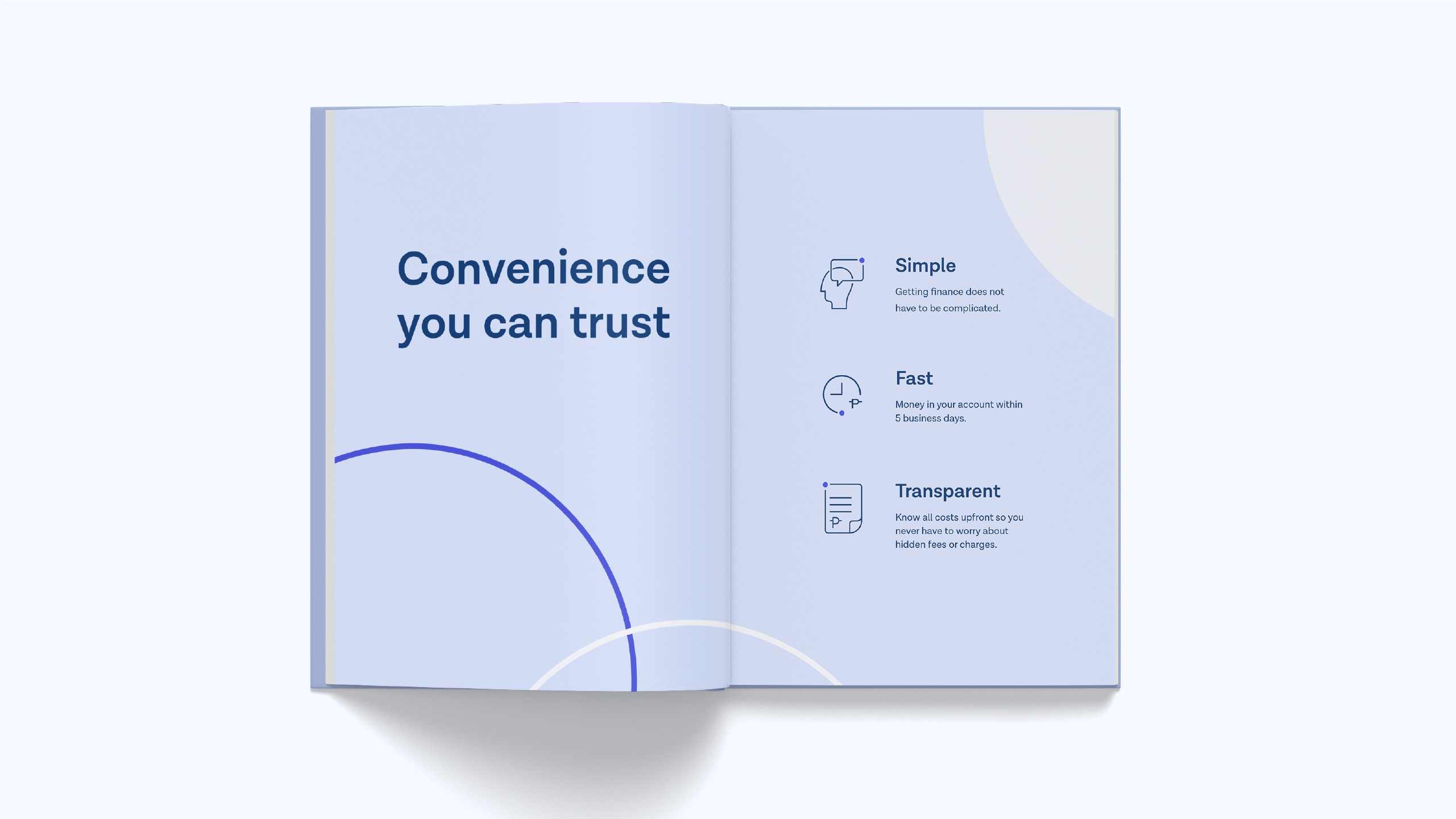 Tone and language guide and icon set designed for technology finance brand First Circle