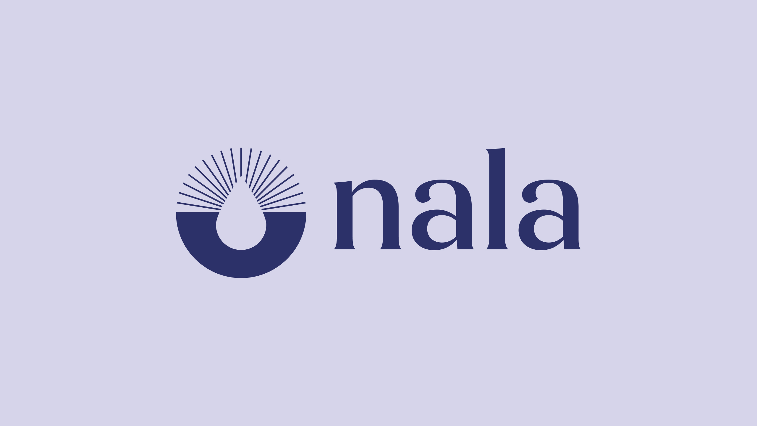 Modern brand icon and bold feminine sans serif logo type designed for femtech brand Nala