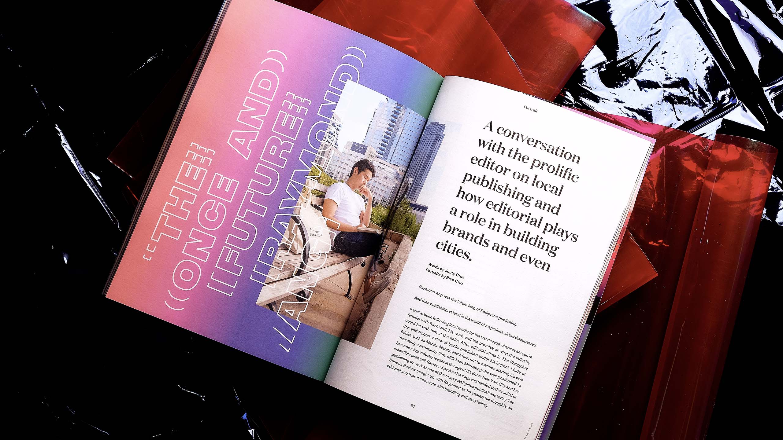 A feature on editor Raymond Ang in branding and design magazine The Serious Review