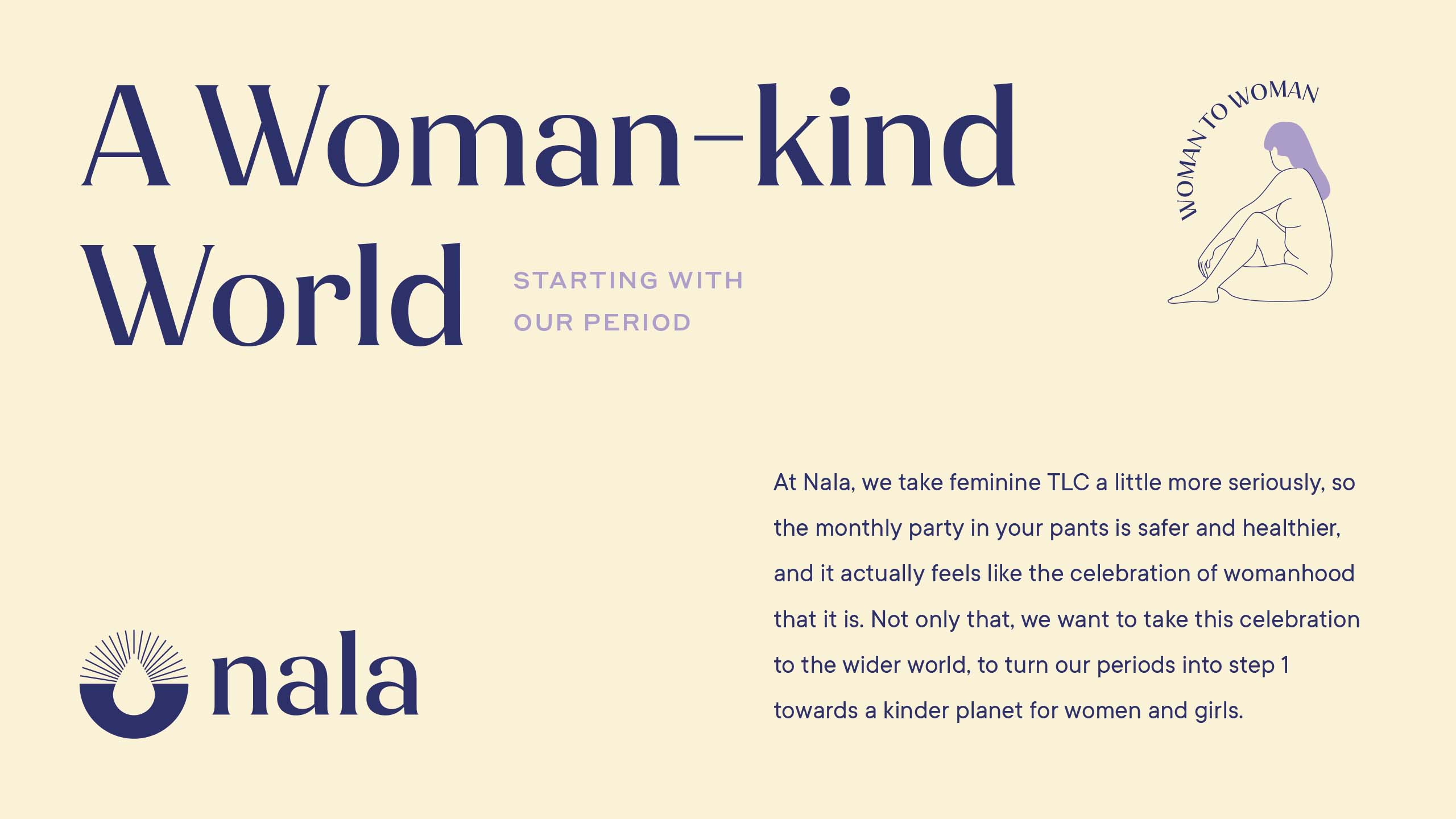 Modern and bold typesetting and layout design for femtech brand Nala