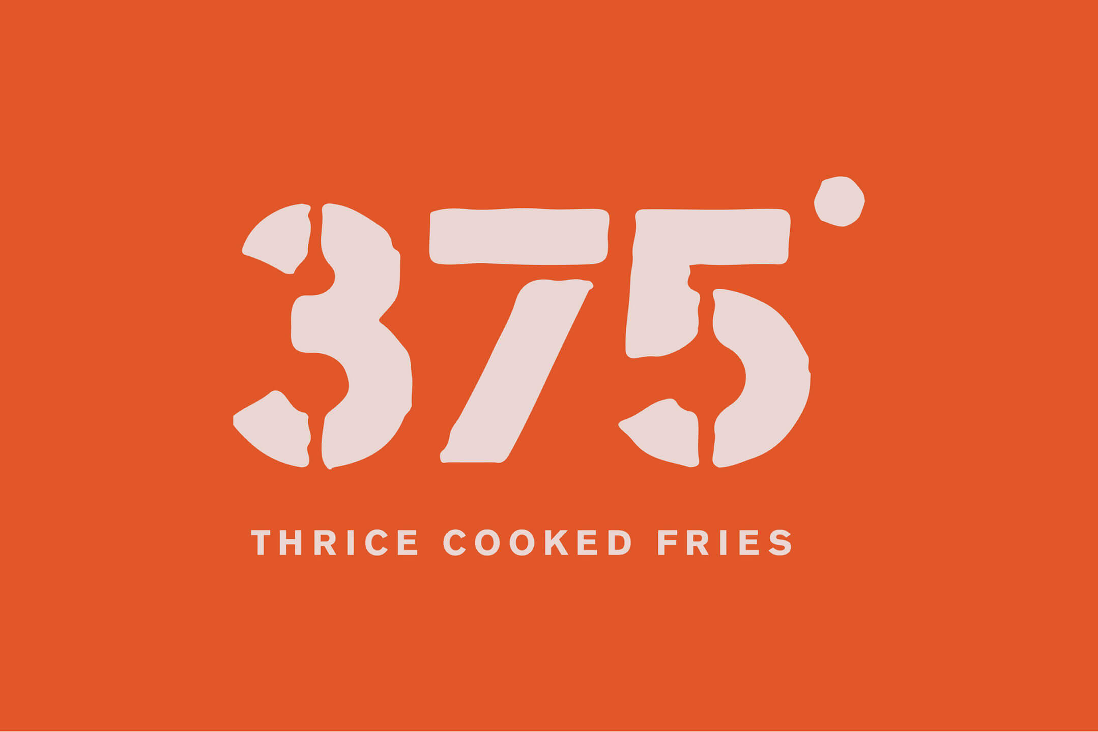 Bold and grungy logo type design for food and beverage brand 375 Chicken and Fries