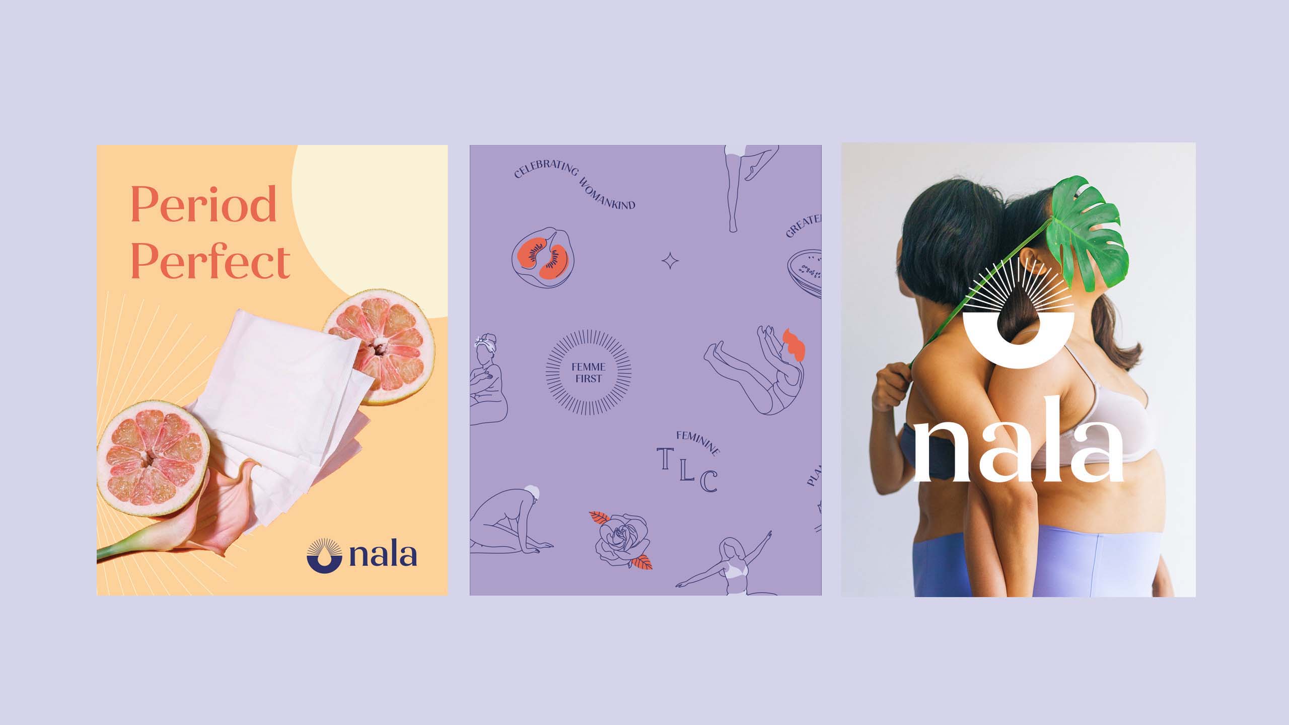Brand photography and patterns designed for femtech brand Nala