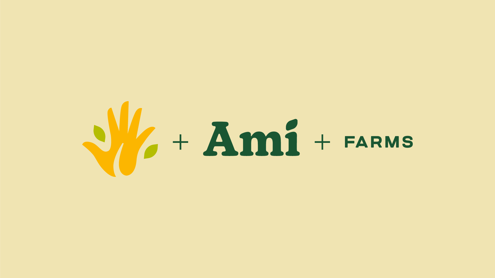 Logo icon and logo type break down for bidynamic farm and brand Ami Farms 