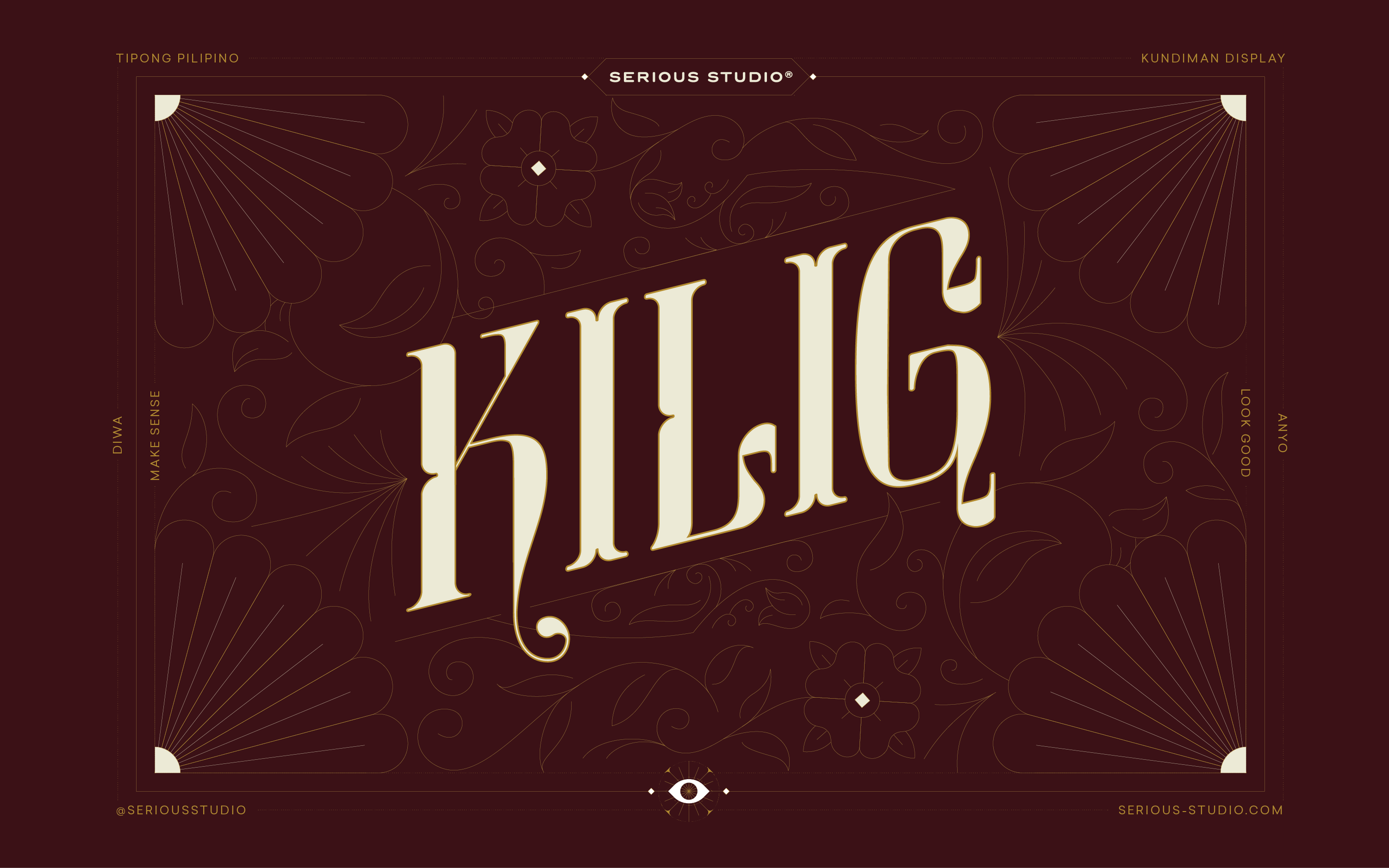 Typography application with floral elements of the custom Filipino typeface Kundiman