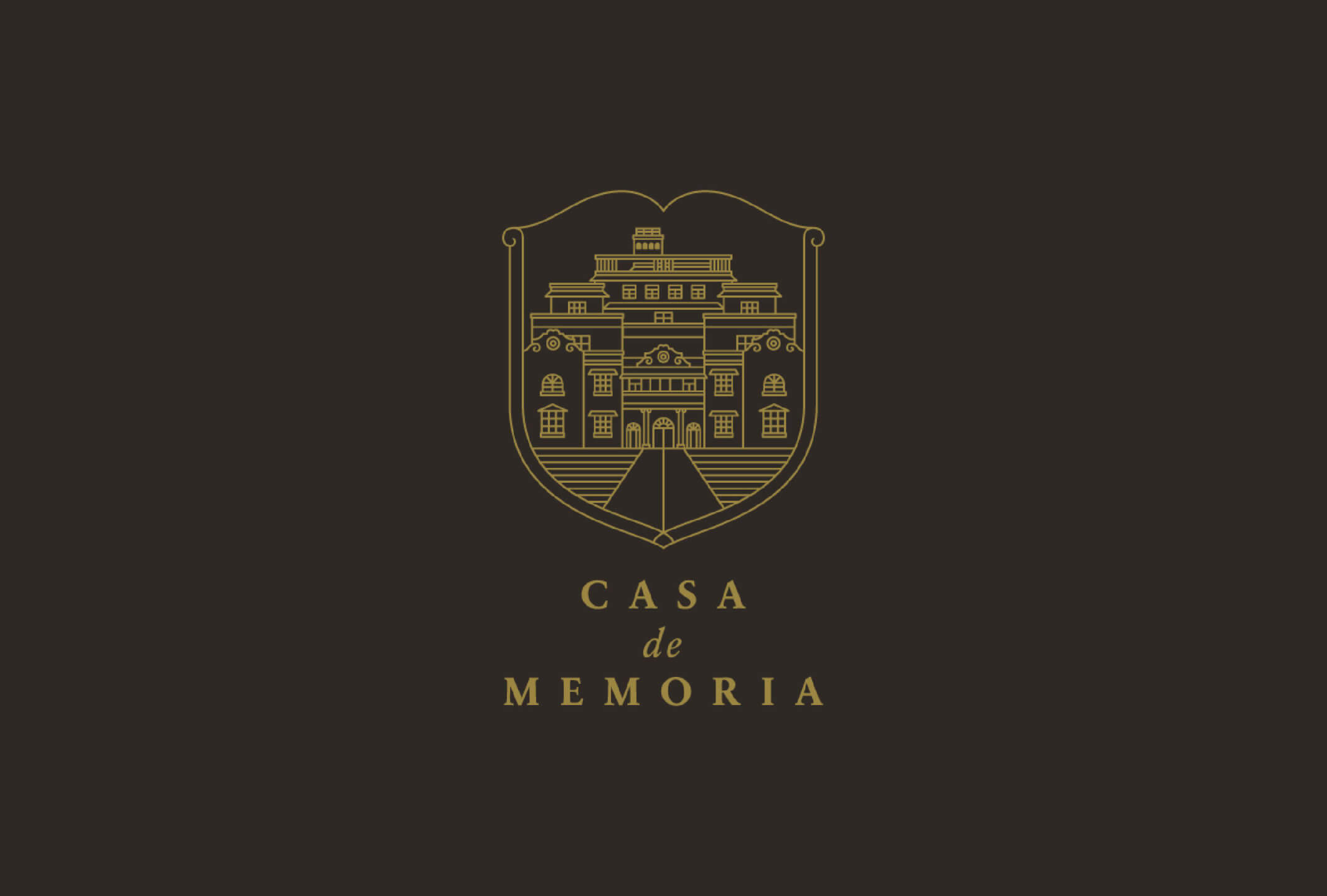 Detailed scenic logo design for auction house brand Casa de Memoria