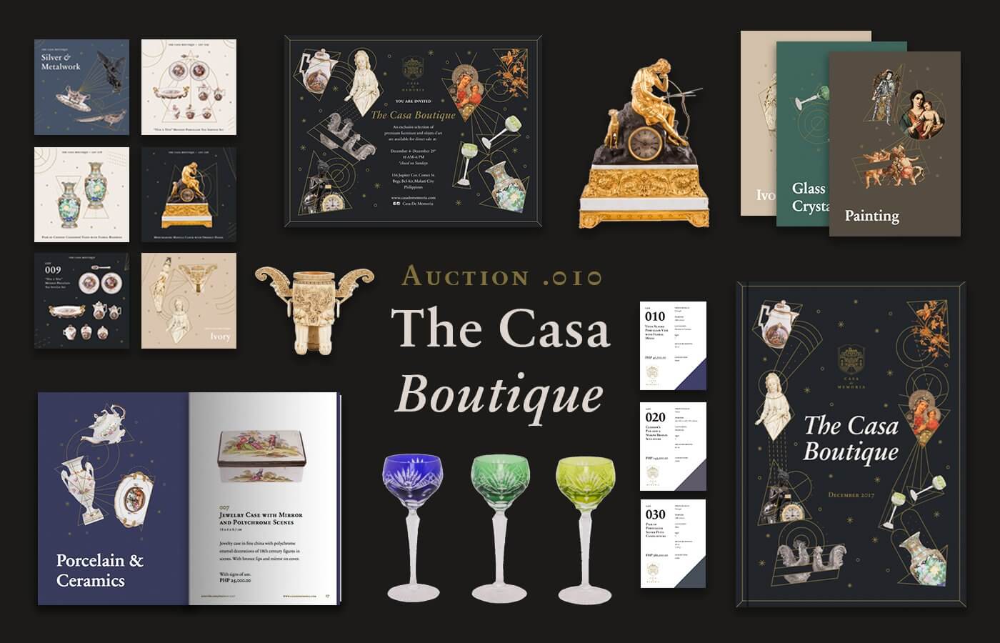 Campaign branding and collaterals designed for The Casa Boutique Auction for Casa de Memoria