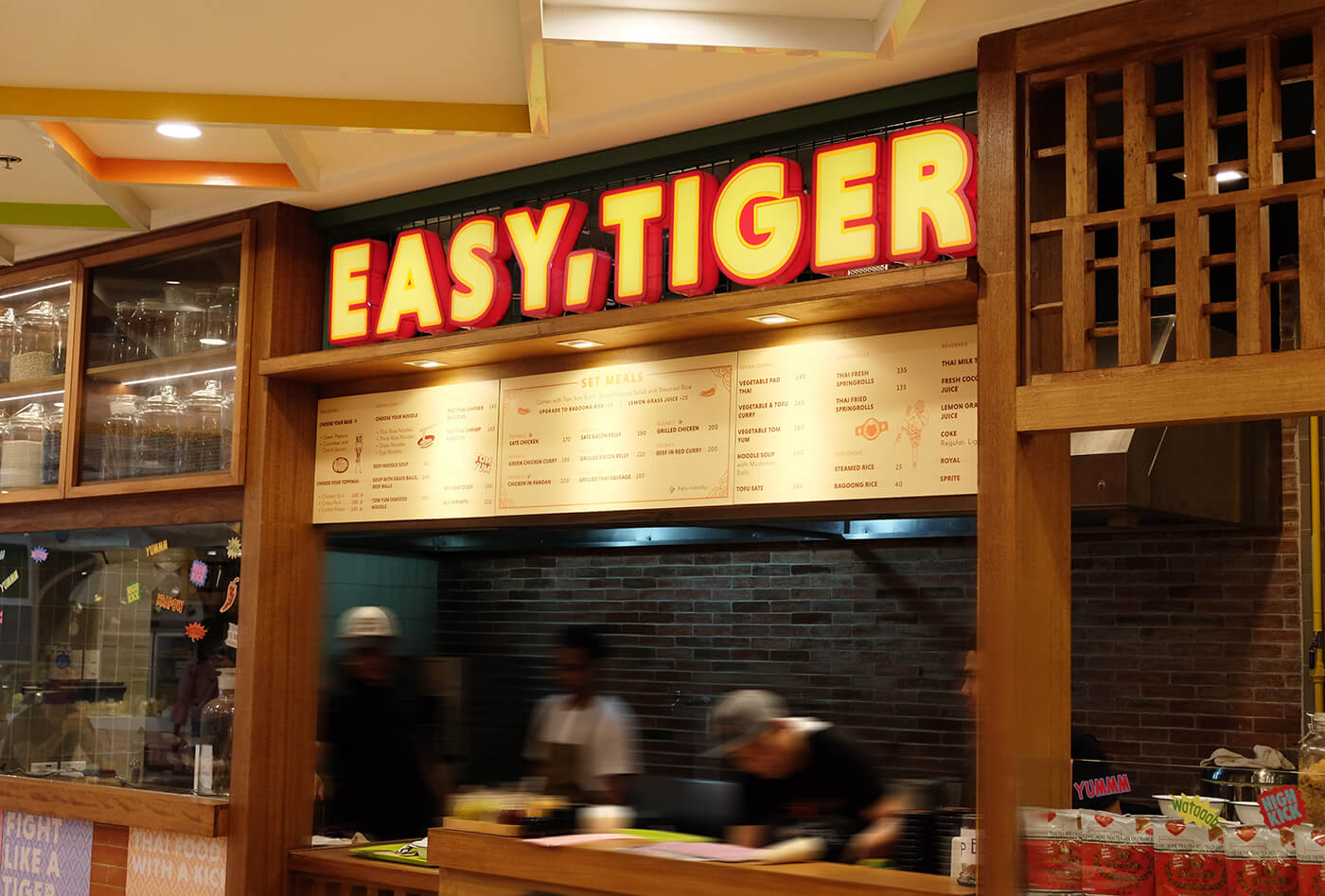Restaurant store front design for Thai food and beverage brand Easy Tiger