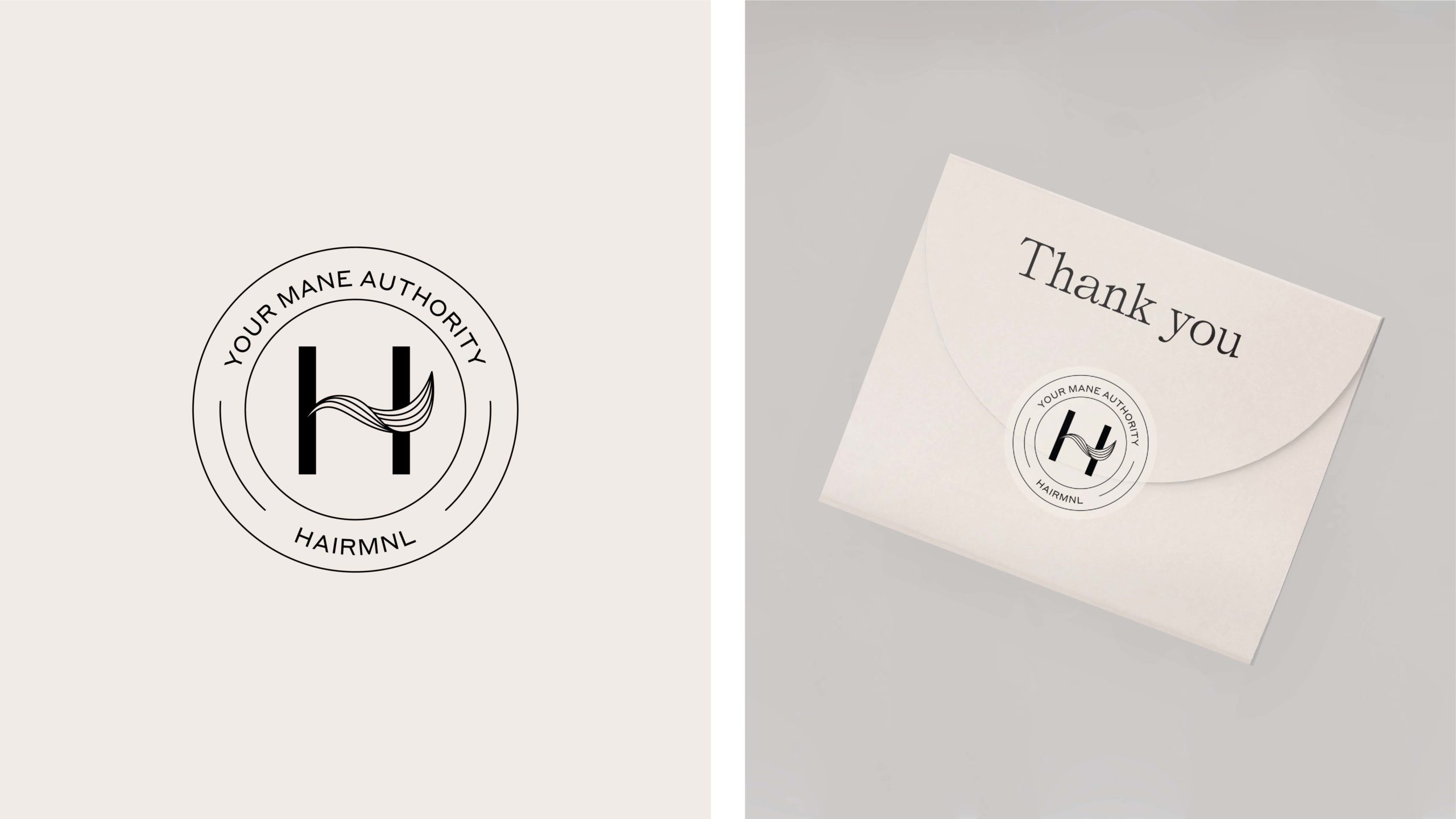 Icon, sticker, and envelope designed for professional haircare brand HairMNL