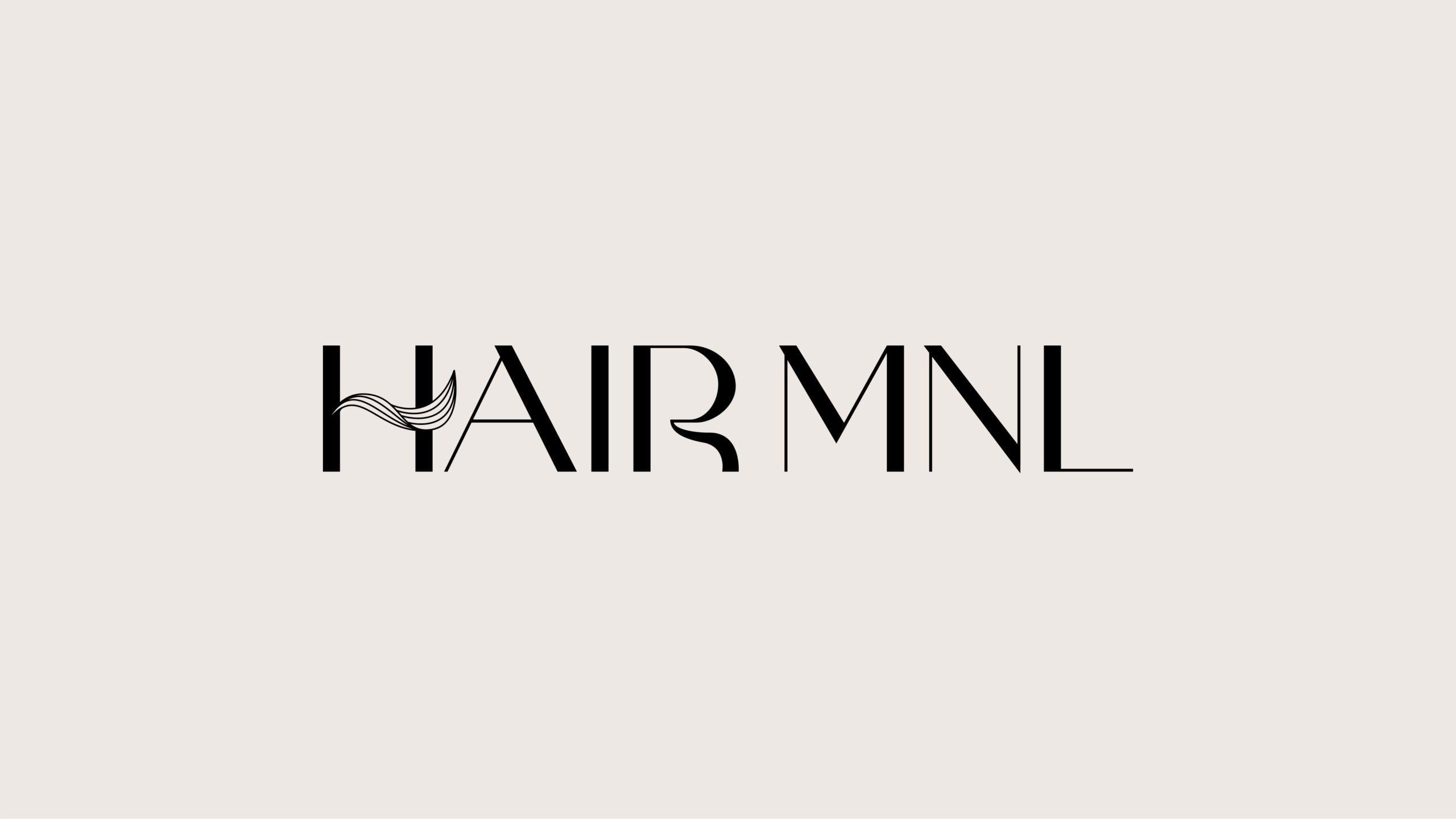 Minimalist logo designed for professional haircare brand HairMNL