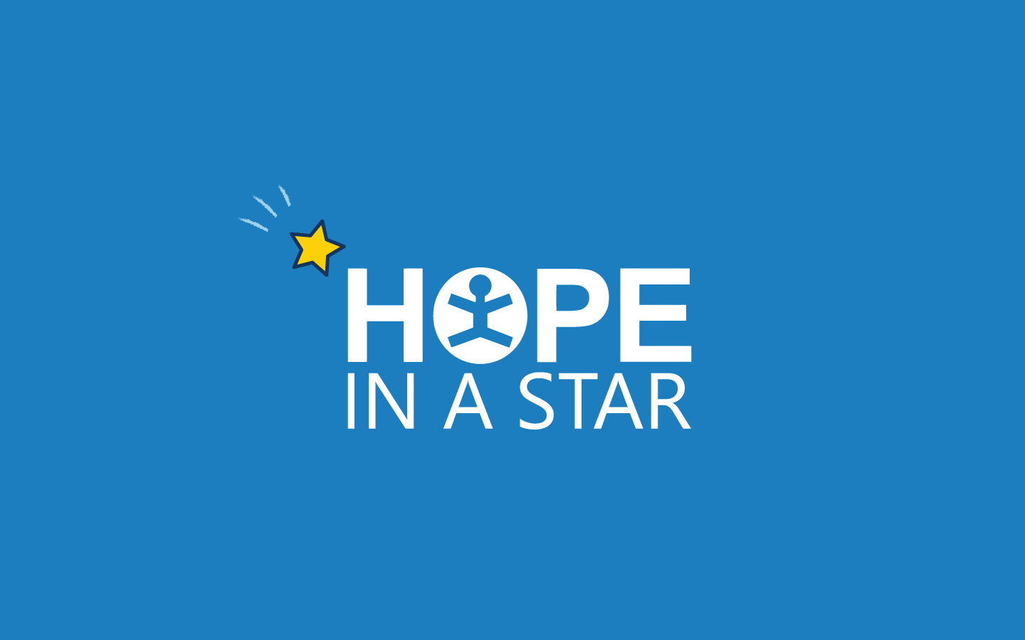 Blue and white logo type for advocacy campaign Hope in a Star