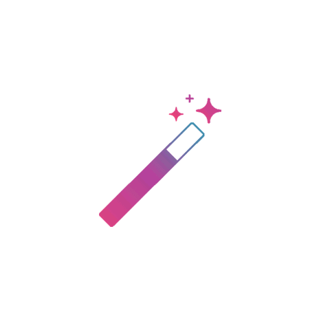 A gradient gif of a sparkling magic wand