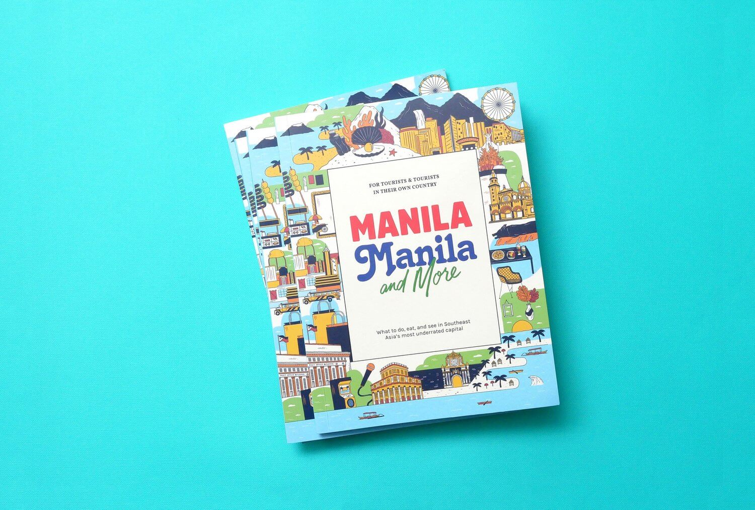 Illustrated cover design for travel guide book Manila Manila and More