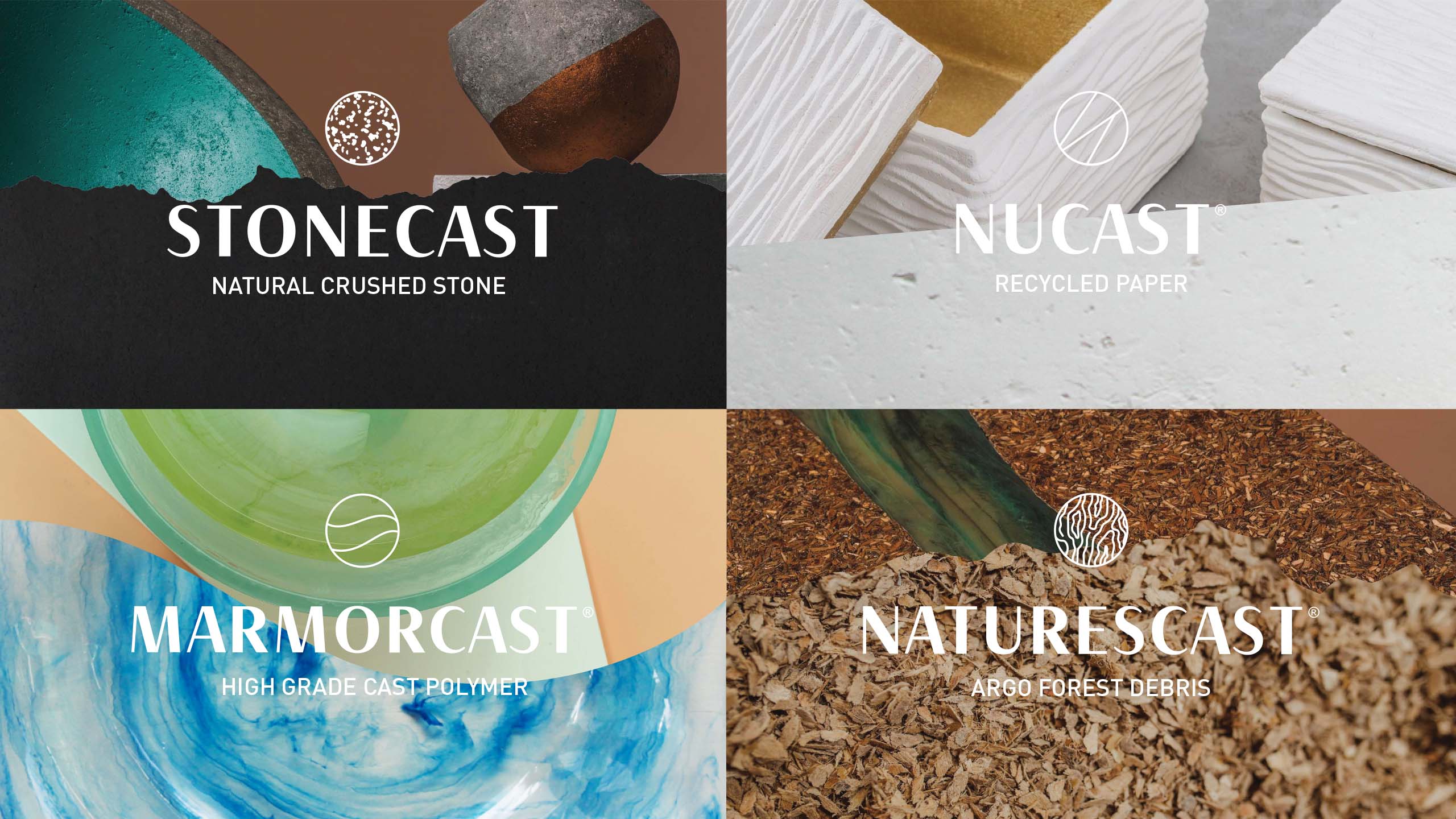 Product line logos, icons, and photos for home and furniture brand Nature's Legacy