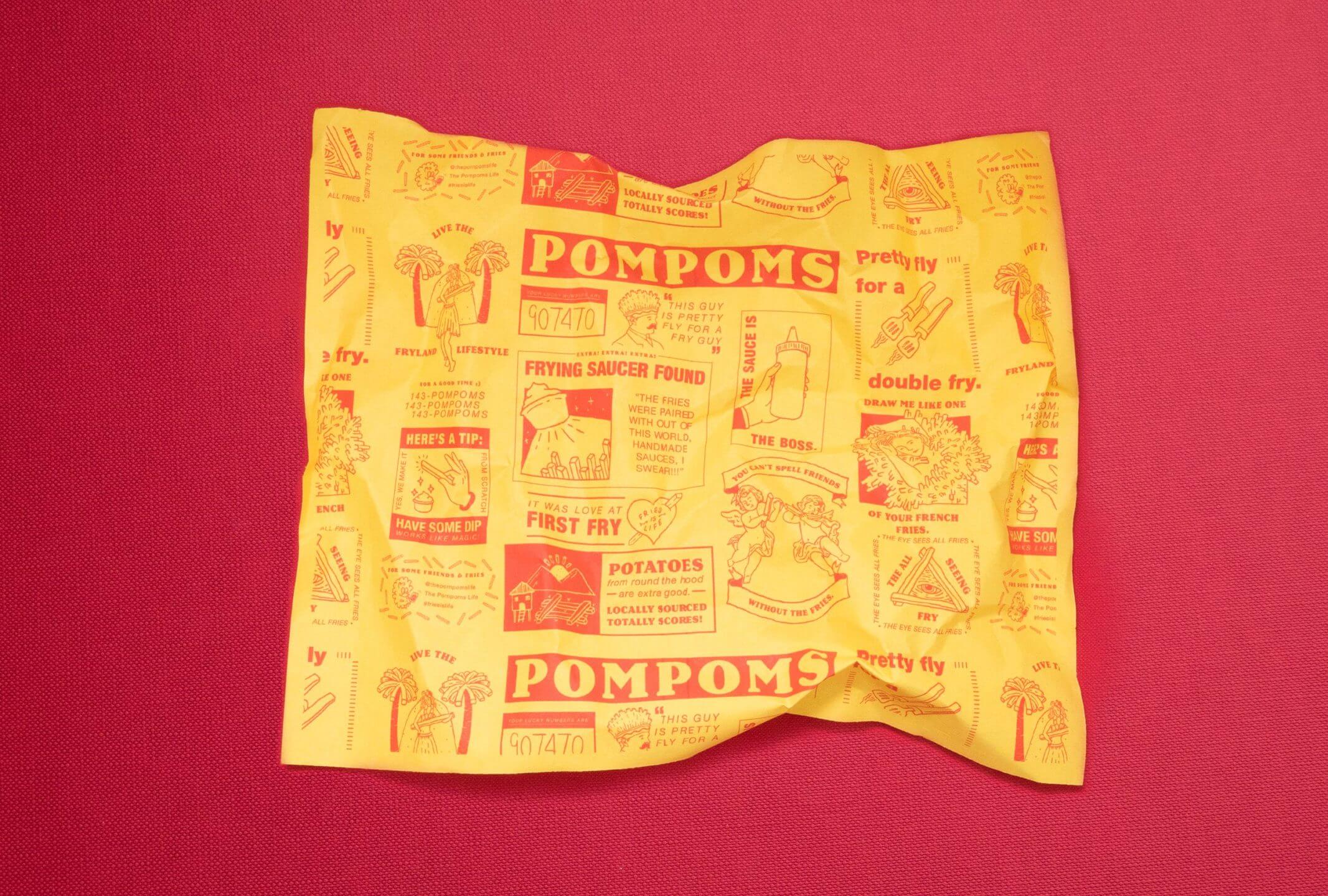 Illustrations and wrapper packaging for food and beverage brand Pompoms