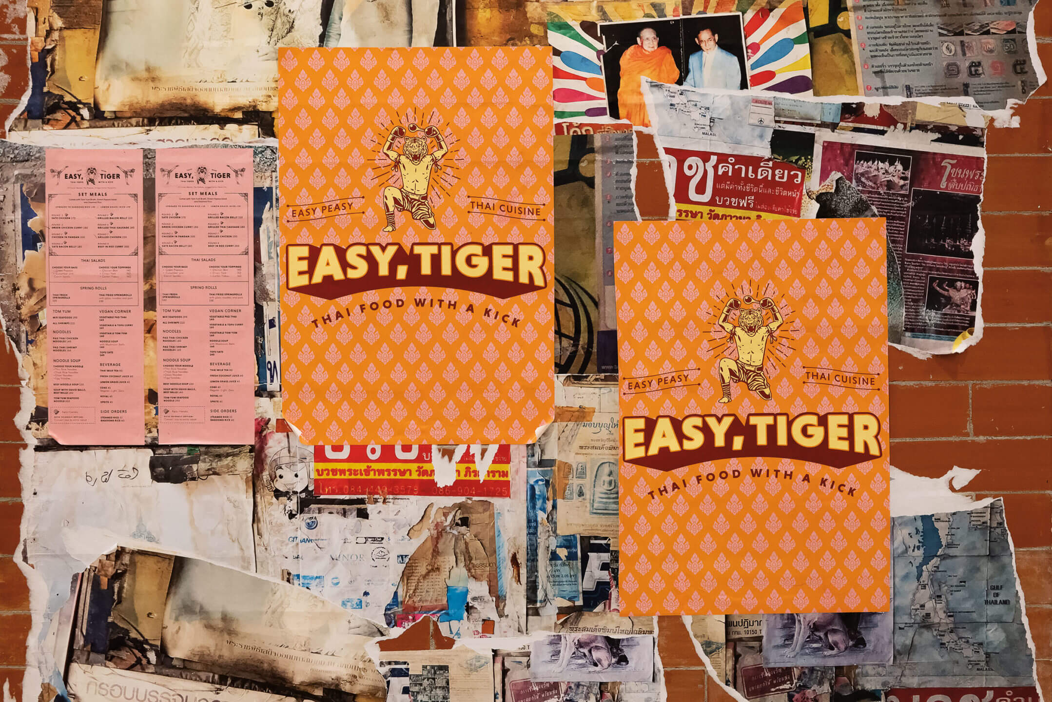 Gritty street poster designs for Thai food and beverage brand Easy Tiger