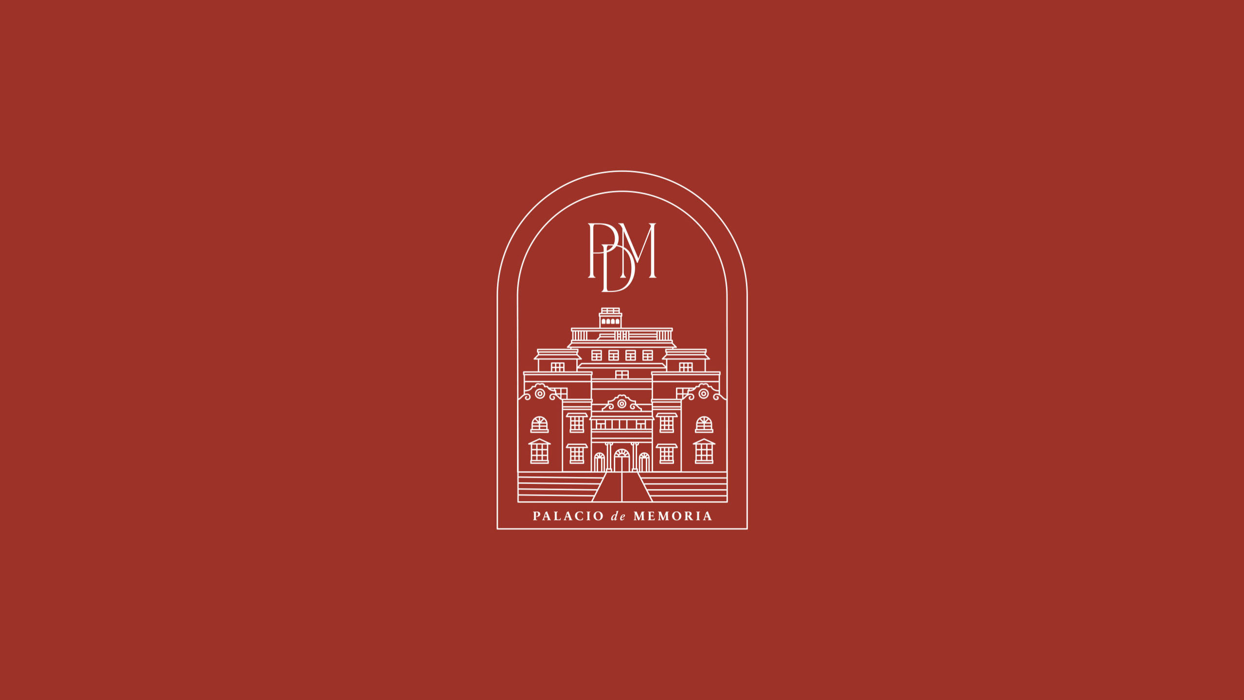 Detailed vector logo icon for culture and events venue Palacio de Memoria