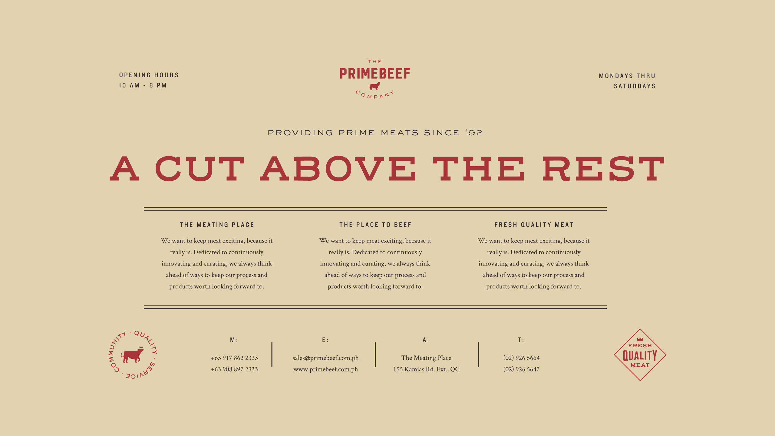 Typography and branding for Filipino meat brand Primebeef