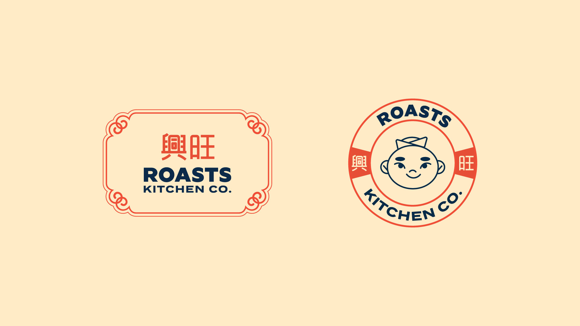 Oriental logo and mascot design for Hong Kong roasts restaurant Roasts Kitchen Company