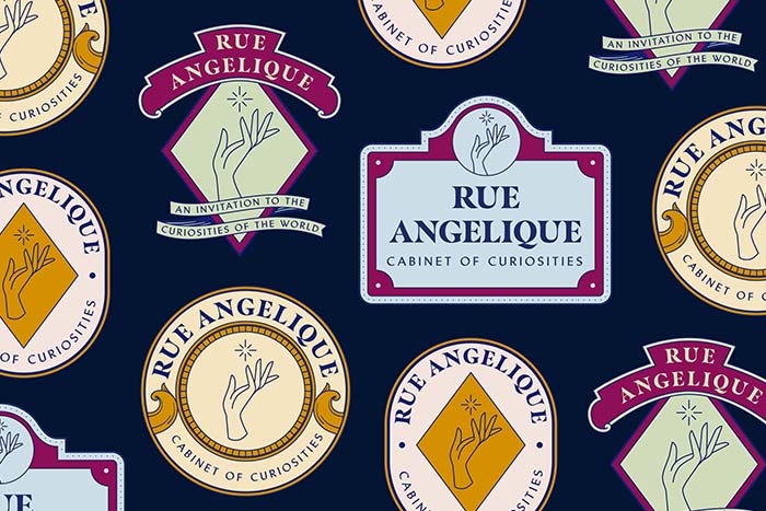 Icons and logos designed for antiques store Rue Angelique