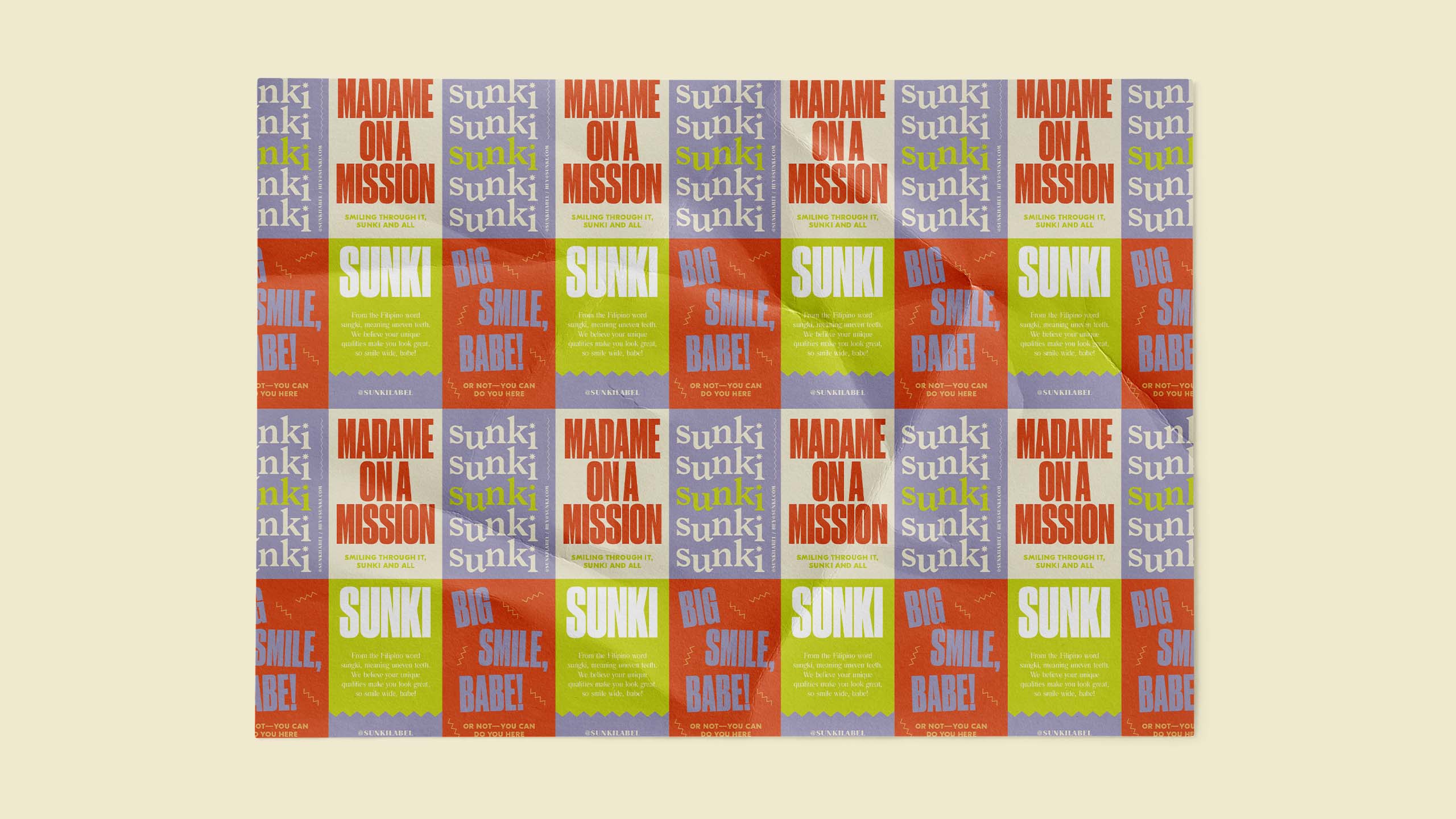 Bold and edgy pattern and packaging wrapper design for sustainable retail brand Sunki