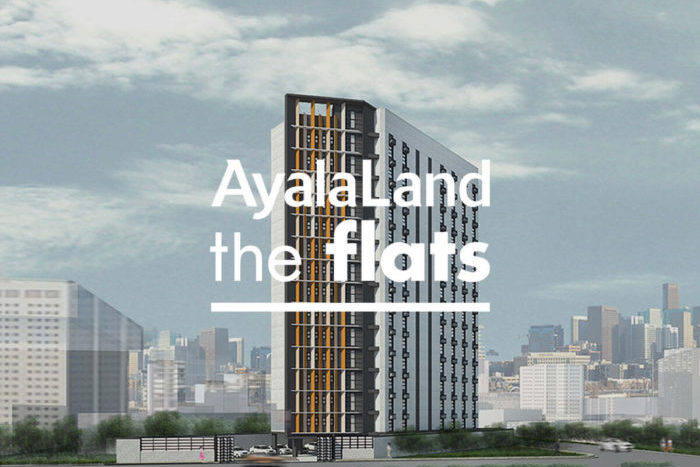 Logo type and building design for real estate brand and co-living space Ayala Land The Flats