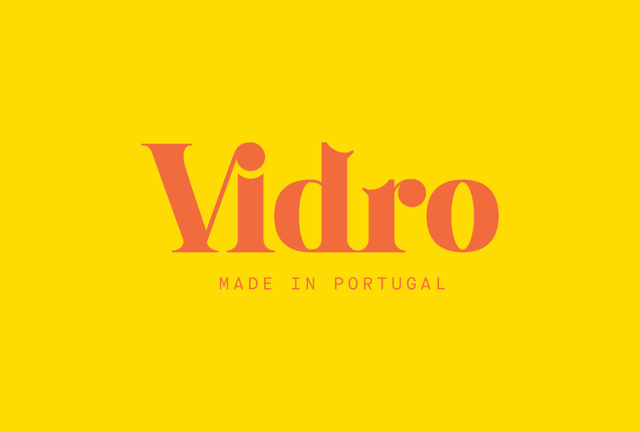 Custom serif logotype design for Portuguese glassware brand Vidro