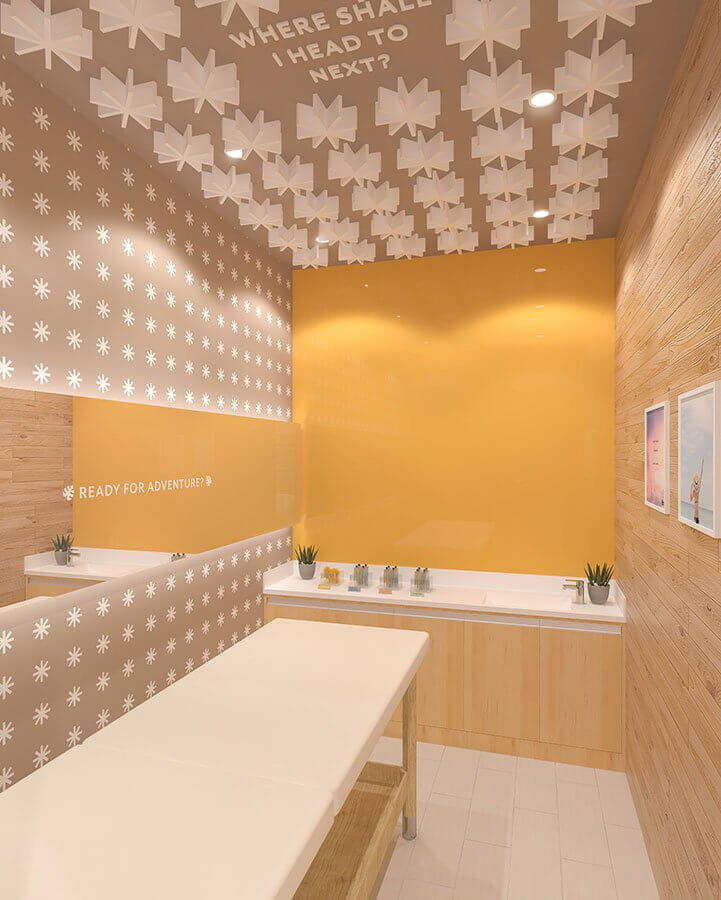 Interior design with an Instagrammable ceiling for beauty service brand Wink Laser Studio