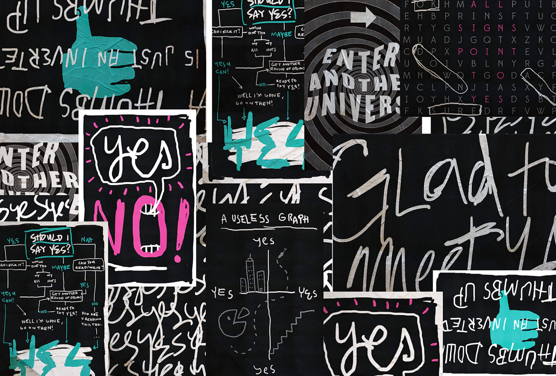 Should I say Yes? A bunch of yes themed designed posters