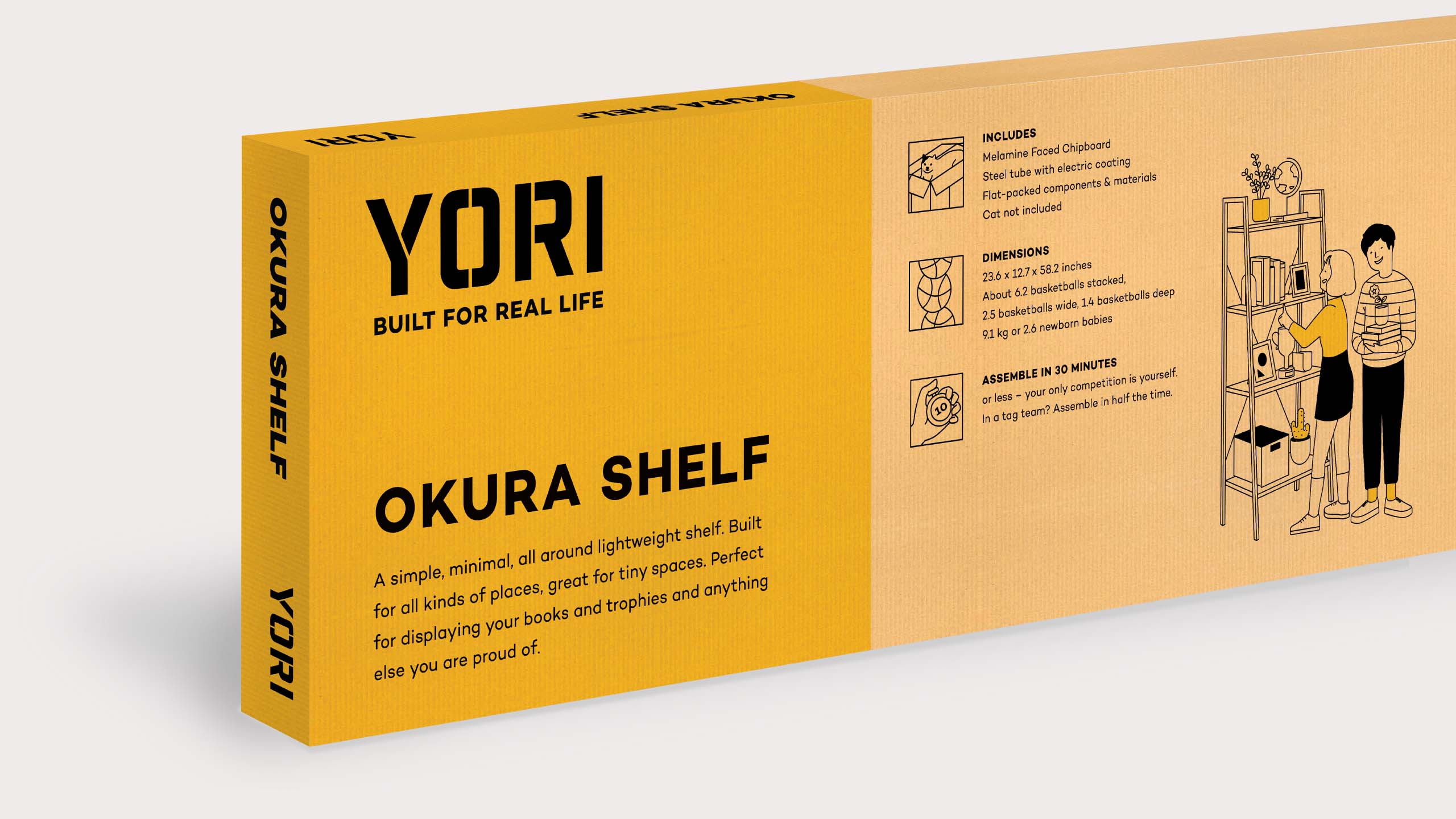 Furniture brand Yori's fun and witty Japanese-inspired illustrations applied on packaging details
