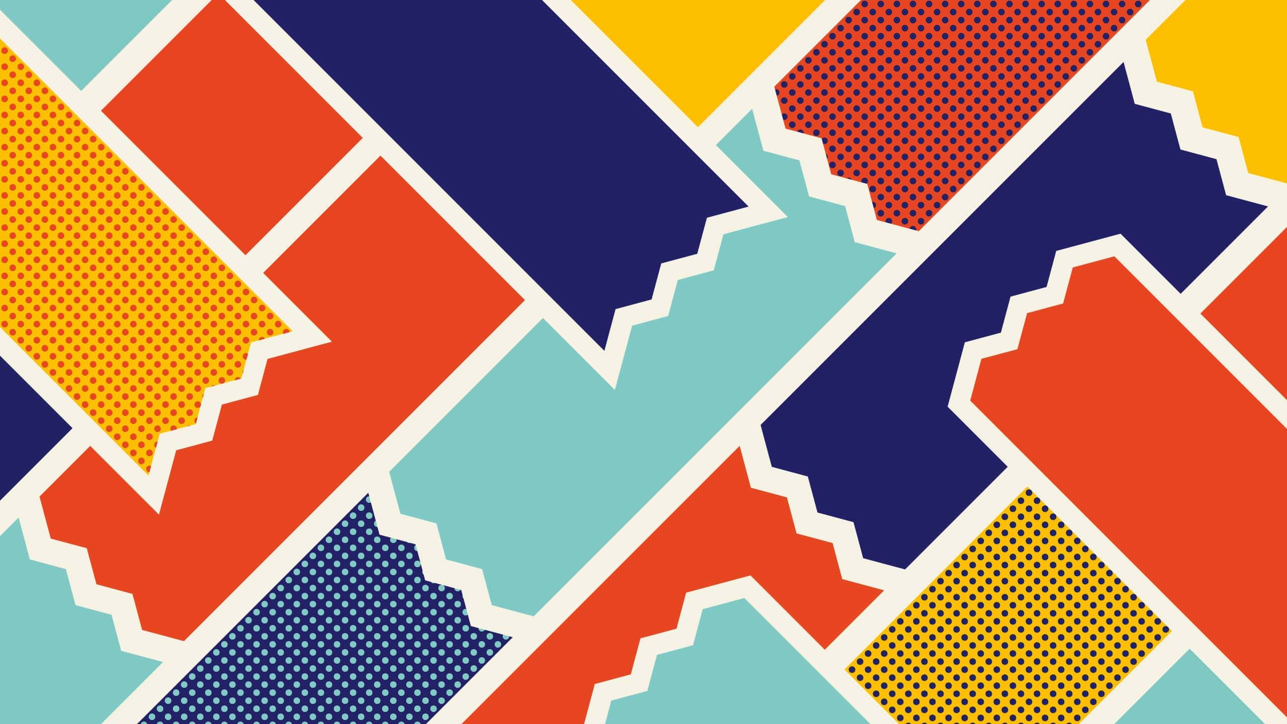 A fun and colorful pattern made from the shape of SticTac's logo